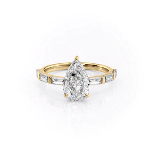 The Hailey Set With A 4.5 Carat Pear Moissanite