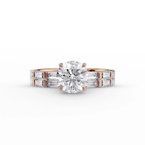 The Hailey Set With A 3 Carat Round Moissanite