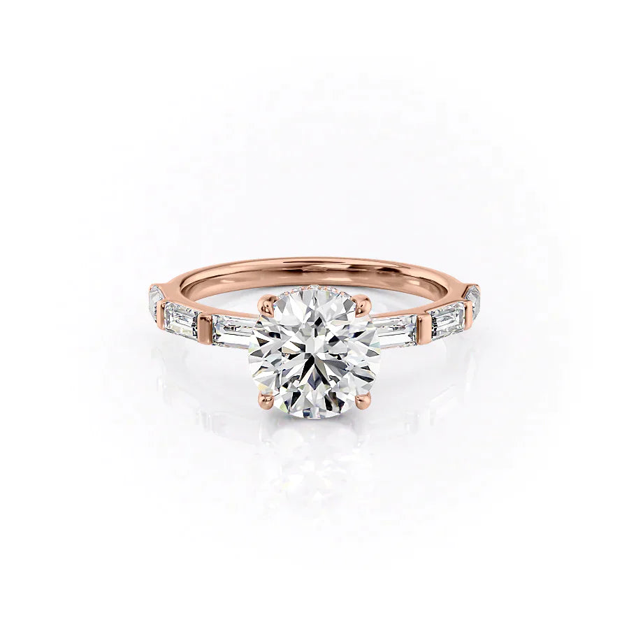 The Hailey Set With A 3 Carat Round Lab Diamond