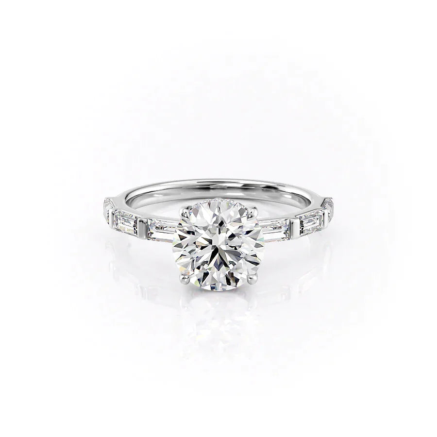 The Hailey Set With A 5 Carat Round Moissanite
