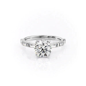 The Hailey Set With A 1.5 Carat Round Moissanite