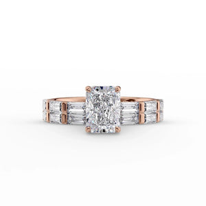 The Hailey Set With A 2 Carat Radiant Moissanite