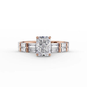 The Hailey Set With A 2.5 Carat Radiant Moissanite