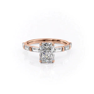 The Hailey Set With A 4.5 Carat Radiant Moissanite