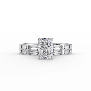 The Hailey Set With A 2 Carat Radiant Moissanite