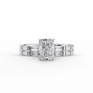 The Hailey Set With A 1 Carat Radiant Lab Diamond
