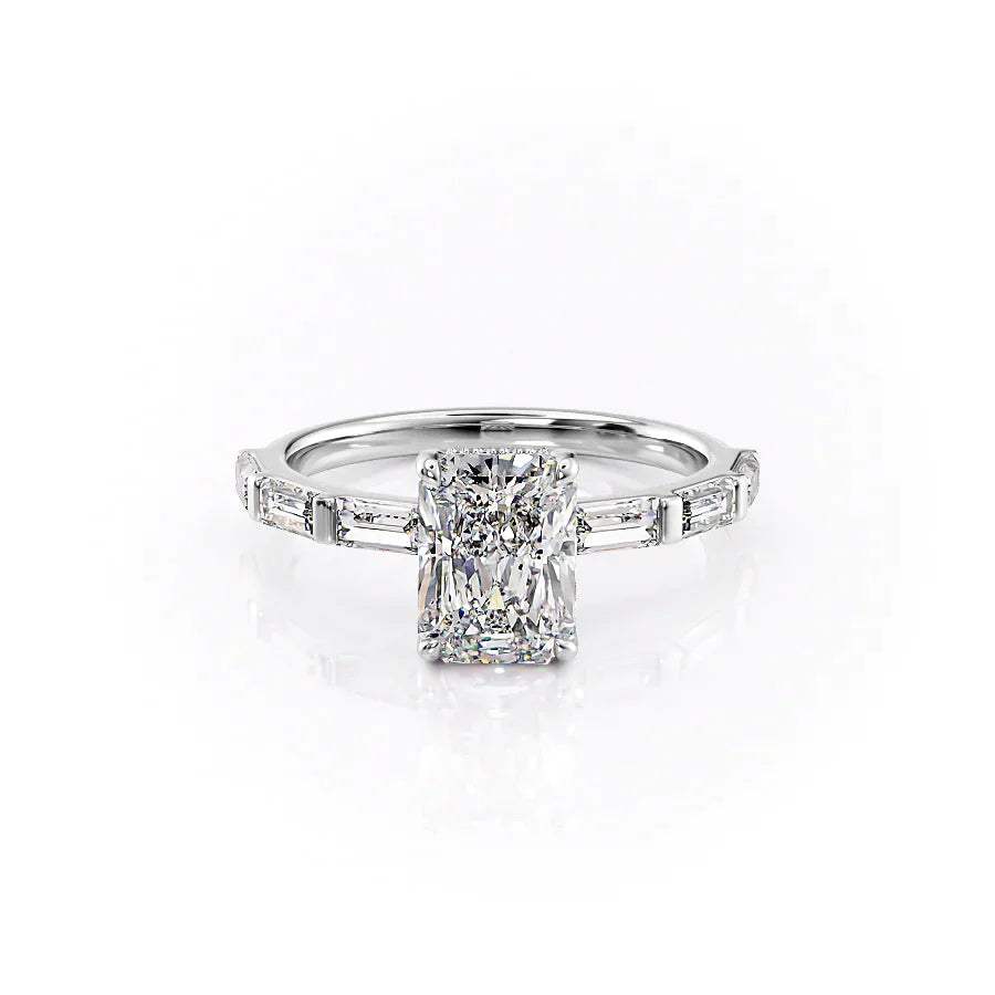 The Hailey Set With A 2 Carat Radiant Lab Diamond