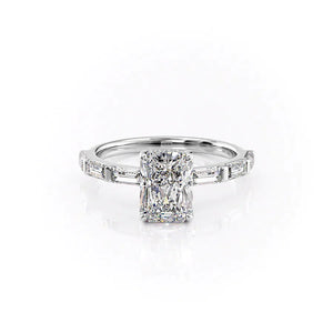 The Hailey Set With A 4.5 Carat Radiant Moissanite