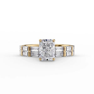 The Hailey Set With A 2 Carat Radiant Lab Diamond