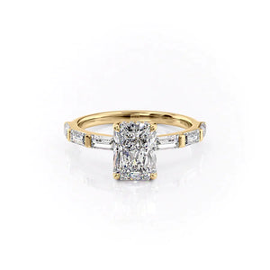 The Hailey Set With A 5 Carat Radiant Moissanite