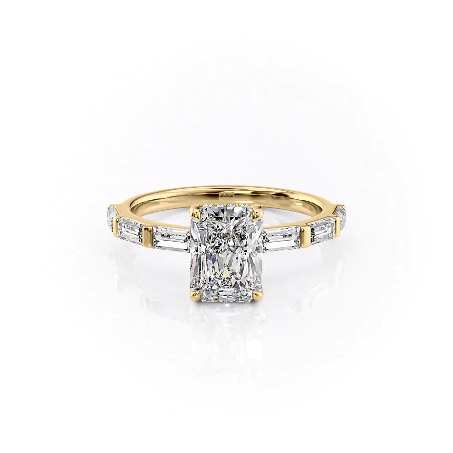 The Hailey Set With A 4.5 Carat Radiant Moissanite