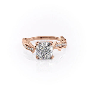The Pave Twig Set With A Cushion Moissanite