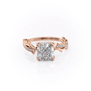 The Pave Twig Set With A 2 Carat Cushion Lab Diamond