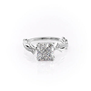 The Pave Twig Set With A 2 Carat Cushion Lab Diamond