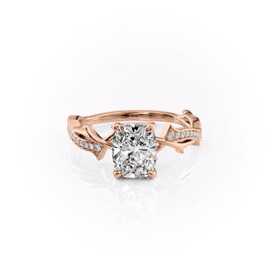 The Pave Twig Set With A 3 Carat Elongated Cushion Lab Diamond