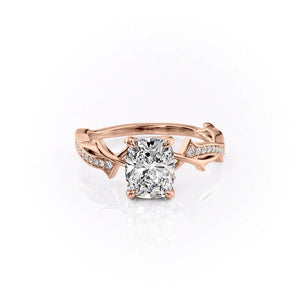 The Pave Twig Set With A Elongated Cushion Moissanite