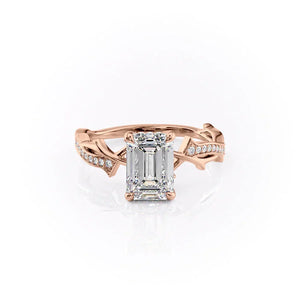 The Pave Twig Set With A Emerald Moissanite