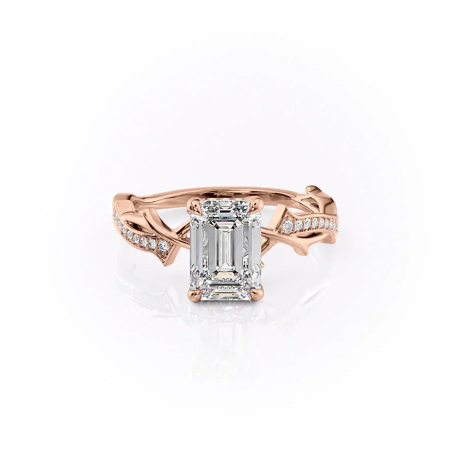 The Pave Twig Set With A 3 Carat Emerald Lab Diamond