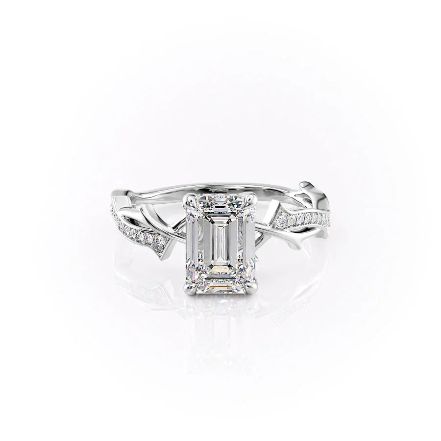 The Pave Twig Set With A 2.5 Carat Emerald Lab Diamond