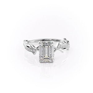 The Pave Twig Set With A Emerald Moissanite