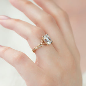The Pave Twig Set With A 2 Carat Emerald Lab Diamond