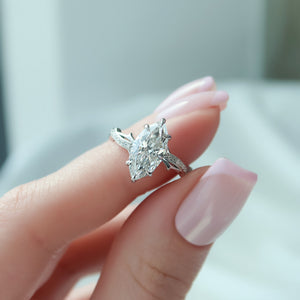 The Pave Twig Set With A 2 Carat Marquise Lab Diamond
