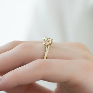 The Pave Twig Set With A 3 Carat Oval Lab Diamond