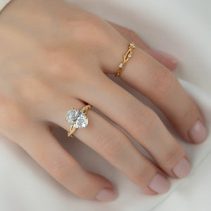 The Pave Twig Set With A 3 Carat Oval Lab Diamond