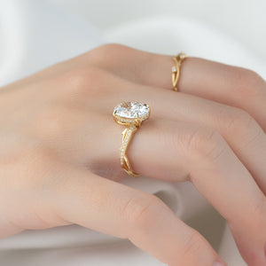 The Pave Twig Set With A 3 Carat Oval Lab Diamond