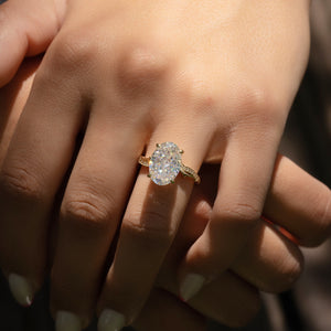 The Pave Twig Set With A 3 Carat Oval Lab Diamond