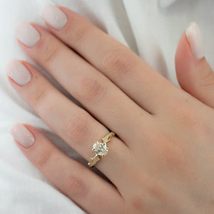 The Pave Twig Set With A 3 Carat Oval Lab Diamond