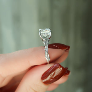 The Pave Twig Set With A 2 Carat Princess Lab Diamond