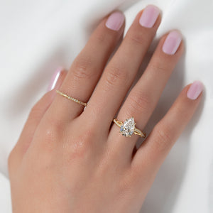 The Pave Twig Set With A 2 Carat Pear Lab Diamond