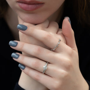 The Pave Twig Set With A 2 Carat Round Lab Diamond