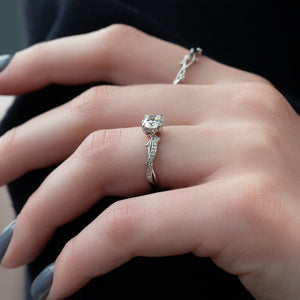 The Pave Twig Set With A 2 Carat Round Lab Diamond