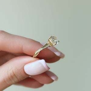 The Pave Twig Set With A 2 Carat Round Lab Diamond