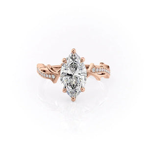 The Pave Twig Set With A Marquise Moissanite