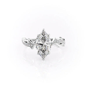The Pave Twig Set With A Marquise Moissanite