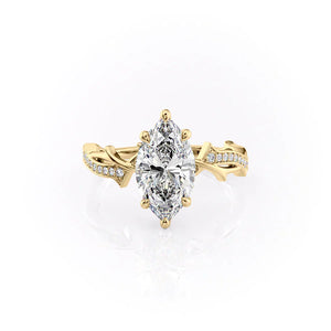The Pave Twig Set With A 2 Carat Marquise Lab Diamond