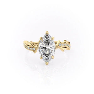 The Pave Twig Set With A Marquise Moissanite