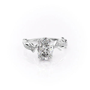 The Pave Twig Set With A 2 Carat Oval Lab Diamond