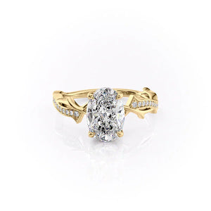 The Pave Twig Set With A 4.5 Carat Oval Moissanite