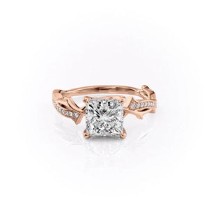 The Pave Twig Set With A Princess Moissanite