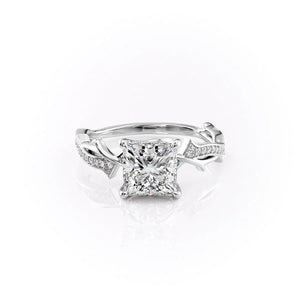 The Pave Twig Set With A Princess Moissanite