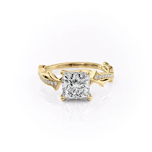 The Pave Twig Set With A 2.5 Carat Princess Moissanite