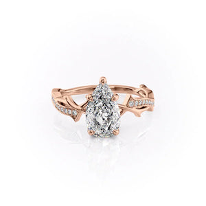 The Pave Twig Set With A Pear Moissanite