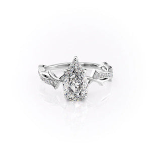 The Pave Twig Set With A 1 Carat Pear Lab Diamond