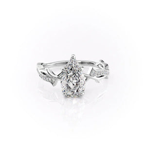 The Pave Twig Set With A Pear Moissanite