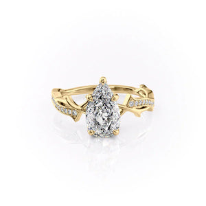 The Pave Twig Set With A 3 Carat Pear Lab Diamond