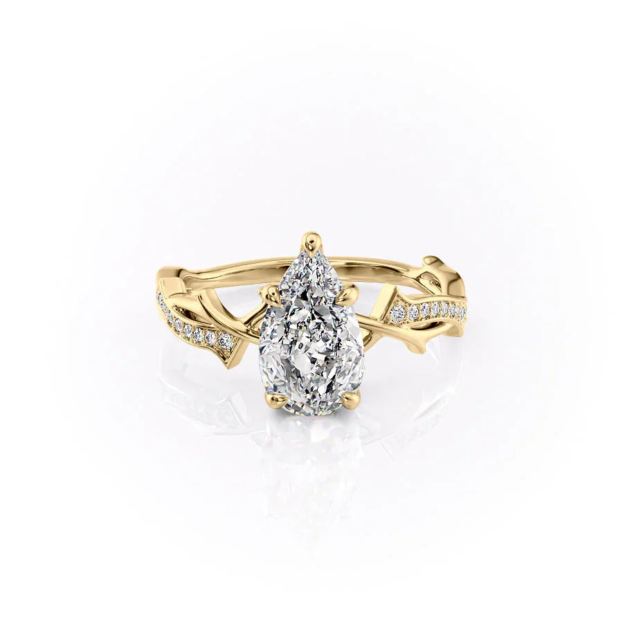 The Pave Twig Set With A 4.5 Carat Pear Moissanite